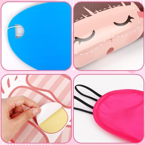 Hooqict Sleepover Slumber Party Games Pin The Blindfold on The Girl for Kids Girls Night Birthday Party Decorations Supplies, Large Pin Tail Games Poster with 27 Stickers