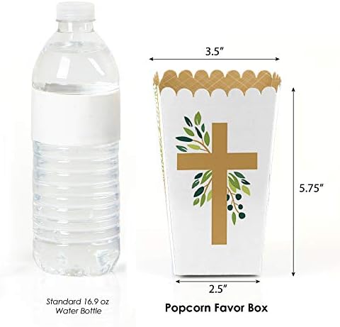 Elegant Cross Popcorn Boxes - Religious Party Treat Boxes - 12 Ct