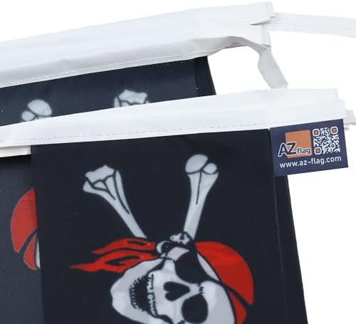 AZ FLAG Pirate Red Bandana Bunting 20 ft 20 flags Light Polyester