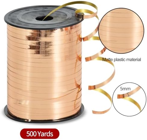 TONIFUL 500 Yards Shiny Champagne Gold Curling Ribbon Balloon String