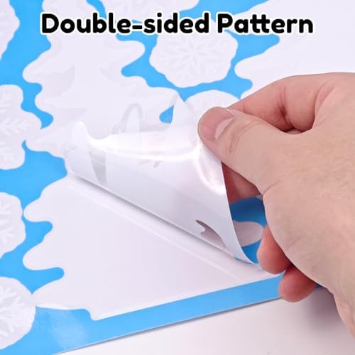 10 Sheets Christmas Window Clings Stickers Winter White Snowflake Christmas Tree Window Decals for Xmas Holiday Party Home Office Shop Glass Display Decoration