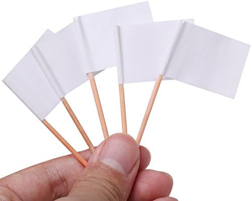 Senkary 100 Pack Blank Toothpick Flags Paper Food Signs Cheese Markers Cheese Labels for Charcuterie Board Accessories (White)