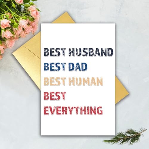 Father's Day Card for Husband Hubby, Funny 1st Father's Day Card Gift for Husband From Wife, Happy Father's Day Cards for Dad Father Partner Men Him