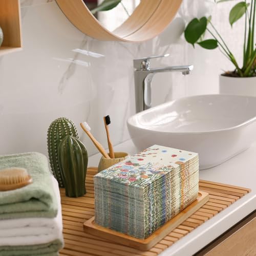 Seajan 200 Pcs Wildflower Guest Towels Disposable Paper Hand Napkins