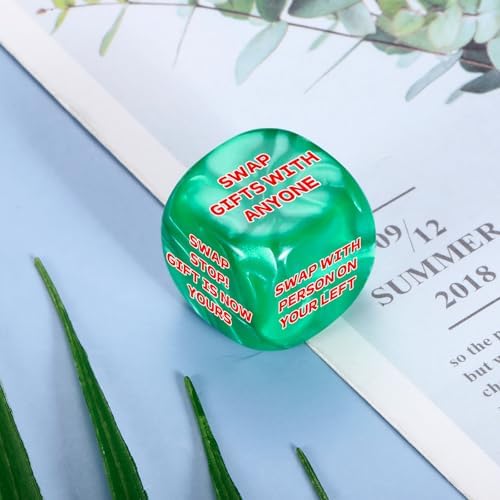 White Elephants Dice Santa Swap Gift Exchange Dice Stocking Stuffers for Women Men 2025 Christmas Dices Gift Exchange Game Funny Gifts for Adults Group Family Christmas Party Favors Xmas