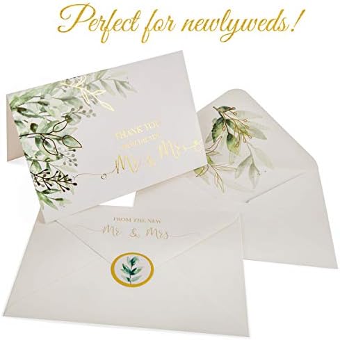 VNS Creations 100 Thick & Sturdy Blank Wedding Thank You Cards 4x6 Inches