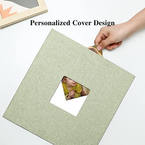 Vienrose Large Photo Album Self Adhesive for 4x6 8x10 10x12 Pictures Linen Scrapbook Album DIY 40 Blank Pages with A Metallic Pen