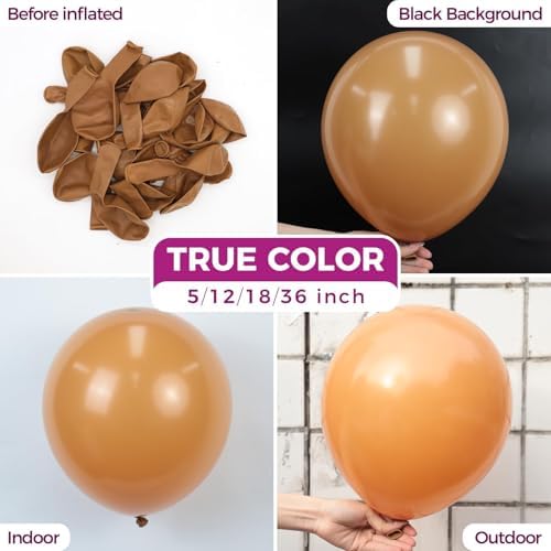 Bezente Tan Latex Round Helium Party Balloons 100 Pack 12 inch