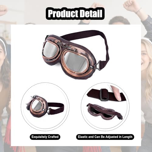 MORTICIA 3pcs Halloween Cosplay Dog Costume Accessories Set with Aviator Goggles, Black Ears Headband, Red Scarf, Cosplay Animal Theme Party and Festival Activities Dress Up Kit for Adults Women