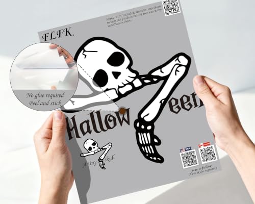 FLFK Peel and Stick Weatherproof Car Decals Skeleton Wall Stickers