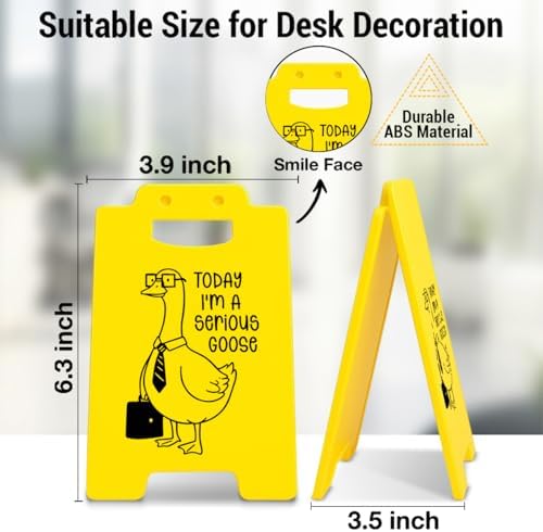 Funny Silly Goose Office Desk Decor - Today I'm a Serious Goose Cubicle Decor - Fun Gag Gifts for Coworkers Colleagues Staff