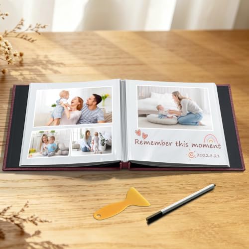 Large Photo Album 20 Sheets/ 40 Pages Self Adhesive Scrapbook Album for 4x6 5x7 8x10 Pictures DIY Photo Book as Scrapbooking Supplies, Birthday Gifts for Women Mom Wedding Baby Family Travel