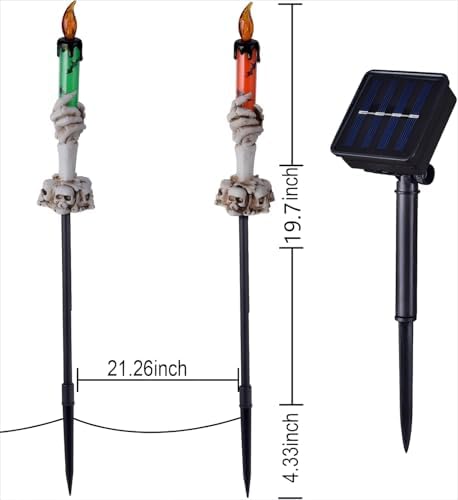 Halloween Pathway Lights, 5 Pack Candle Skull Hand Candle Holder, Waterproof Solar Halloween Led Lights, Indoor and Outdoor Party Home Garden Porch Decoration