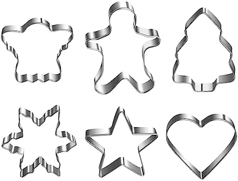 YXClife Christmas Cookie Cutter Set - Gingerbread Man, Snowflake, Christmas Tree, Heart, Star, Angel - 18 Piece Christmas Cookie Cutters, Cookie Cutters Christmas Shapes for Holiday Winter Baking
