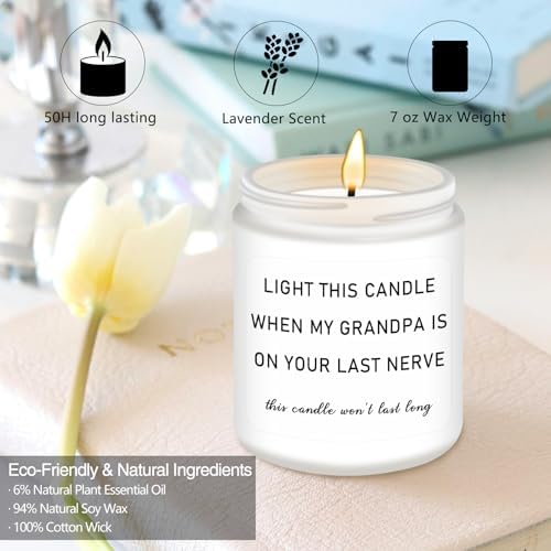 Homsolver Grandma Gifts, Mothers Day Birthday Gifts for Grandma from Grandkids, Grandparents Anniversary Retirement Gift for Nana Grandmother, Best Grandmother Ever Lavender Candle Gift
