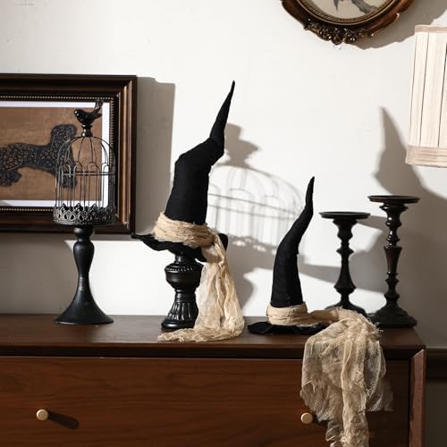 Chicingyou 2 Pcs Vintage Halloween Witch Hat Table Centerpieces 2 Size