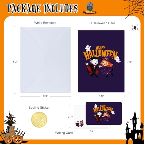 D24TIME Spooky Happy Halloween Pop Up Card for Kids Grandkids