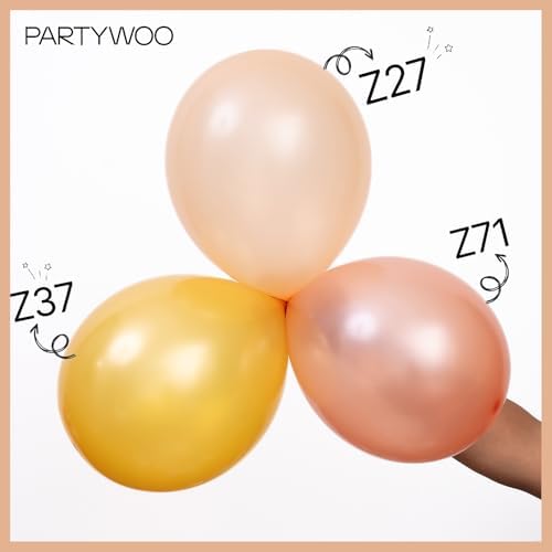 PartyWoo Pearl Peach Balloons 140pcs Pastel Light Pale Orange Color