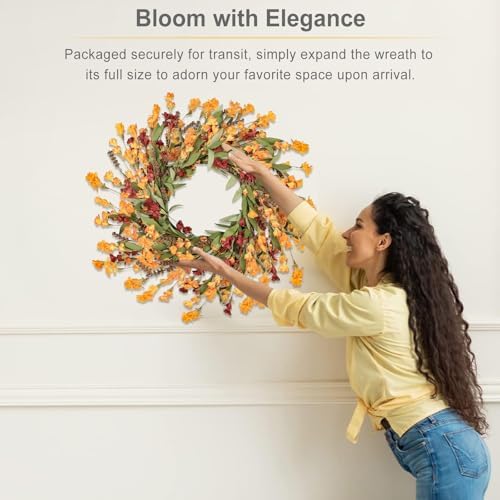 Artgar Fall Wreath, 24 Inch Fall Wreaths for Front Door