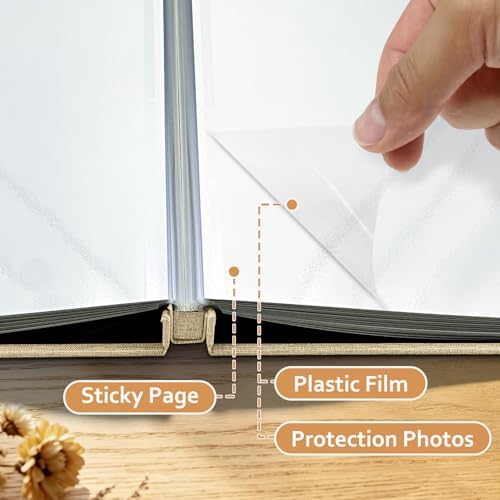Large Self Adhesive Scrapbook Album, 40 Sheets 80 Pages Photo Book