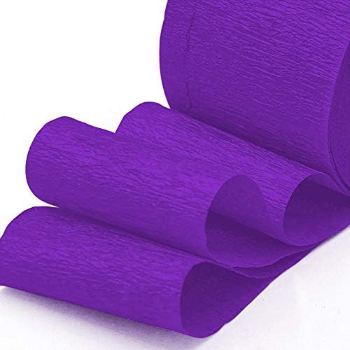 8 Rolls Purple Crepe Paper Streamers, Wedding Birthday Baby Shower Halloween Party Decoration, Rainbow DIY Supplies, Living Room Bedroom Decor