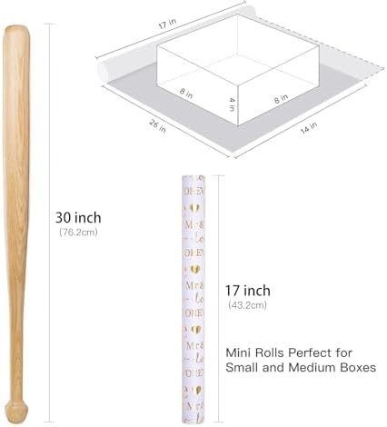 RUSPEPA Wedding Wrapping Paper Large Roll, Jumbo Roll, White and Gold Foil Love & Mr & Mrs Design, Romantic Gift Wrap for Wedding, Bridal Shower, Anniversary, Engagement, 30 Inches x 16.4 Feet