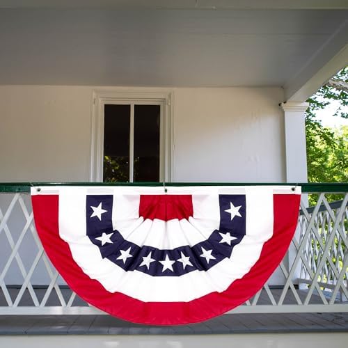 6 PCS American Pleated Fan Flag, 2 × 4 FT 4th of July Decorations, Patriotic Flag Bunting, Fourth of July Banner Bunting for Independence Day Memorial Day 250th Anniversary Decor Decorations