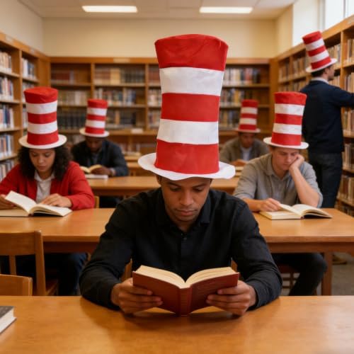 Halloween Red and White Striped Stovepipe Top Hat for Dress Up Adults Women