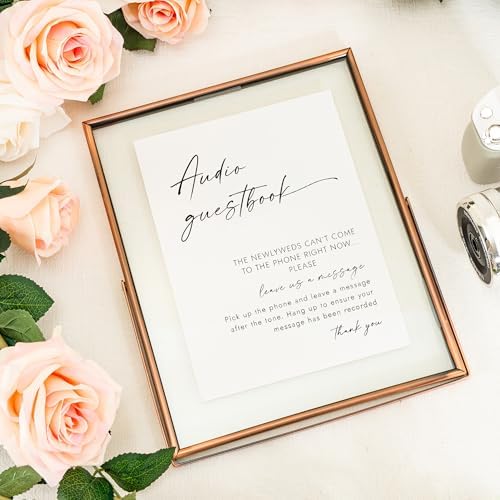 Calculs Audio Guest Book Sign, Copper 8x10 Floating Picture Frame