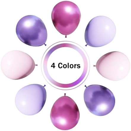 Pink and Purple Balloons, 131pcs Light Pink and Purple Balloons Arch Kit