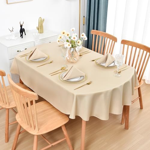 Beige Cloth Napkins Set of 6 Washable Dinner Napkins, 18X18 in