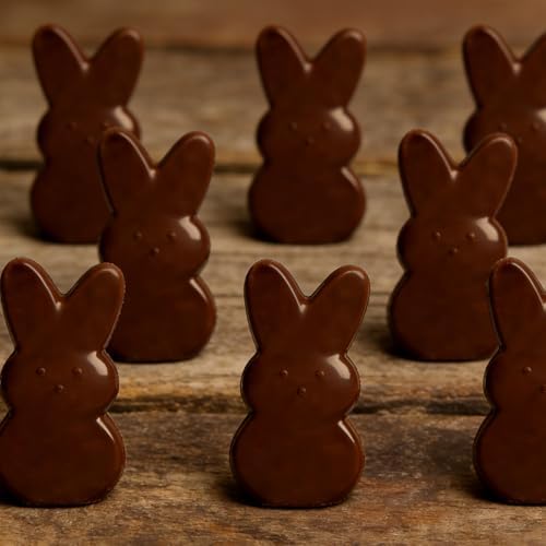 Easter Silicone Molds for Chocolate, 6-Cavity Bunny Shape Chocolate Molds Cute 3D Rabbit Baking Supplies for DIY Cake Decoration, Chocolate, Candy, Jello, Pastry, Muffin, Bread, Ice Cube