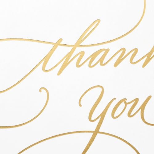 Hallmark Bulk Thank You Cards with Envelopes, 100-Pack (Gold Foil Script)