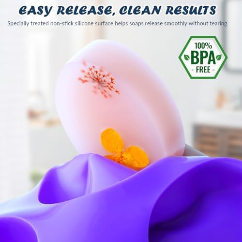 HKNMTT Oval Suqare Soap Mold 6-Cavity Silicone Molds for Handmade Craft