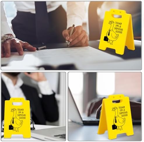 Funny Silly Goose Office Desk Decor - Today I'm a Serious Goose Cubicle Decor - Fun Gag Gifts for Coworkers Colleagues Staff
