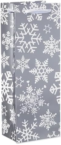 American Greetings Multi Design Wine Gift Bags, Red, White and Silver (5 Bags)