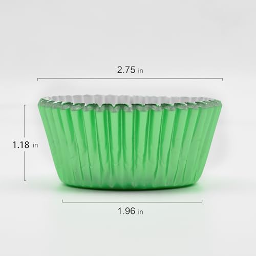 200 Pcs Green Foil Cupcake Liners Standard Baking Cups Muffin Paper Cases