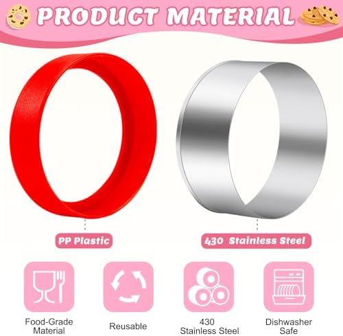Nifogo Round Circle Cookie Cutter 5 Pcs