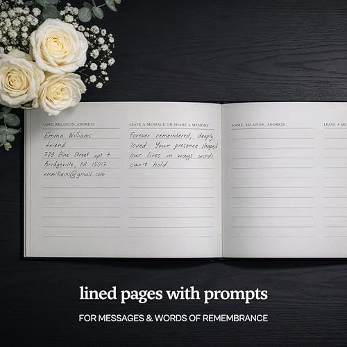 Kunitsa Co. Funeral Guest Book for Memorial Service – in Loving Memory (Navy Gray - Structured)
