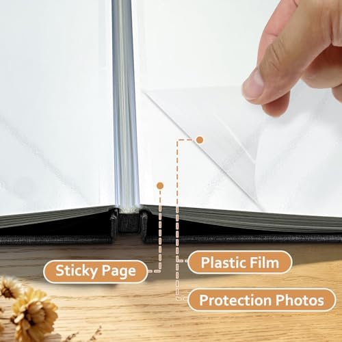 Large Self Adhesive Scrapbook Album, 40 Sheets 80 Pages Photo Book
