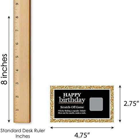 Big Dot of Happiness Adult Happy Birthday - Gold - Birthday Party Game Scratch Off Cards - 22 Count (Pack of 2)