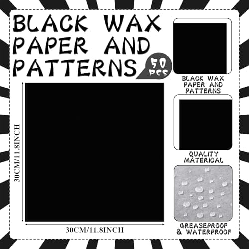 Geosar 100 Pcs Gingham Paper Food Tray with Wax Paper,Black