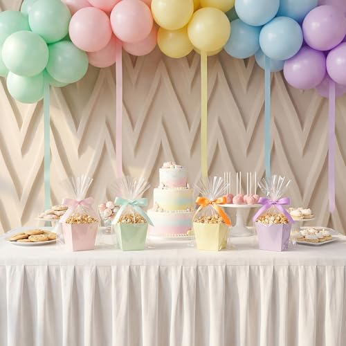 Pajean 24 Sets Pastel Party Favor Treat Boxes with Cellophane Bags & Ribbon