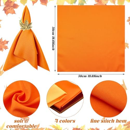 Willbond 32 Pcs Fall Thanksgiving Napkin Rings Napkins Set, Holiday Decor
