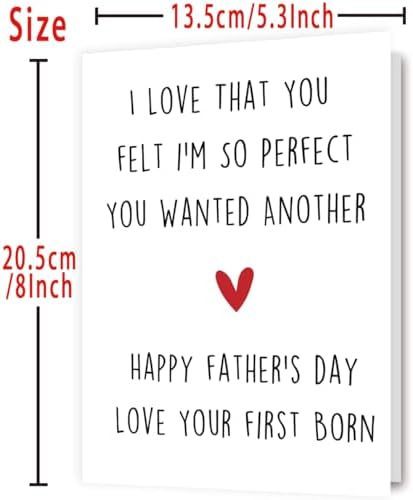 Funny Fathers Day Gift, Father Day Gifts from Son Daughter, Daddy Father's Day Card, Happy Father's Day Love Your First Born