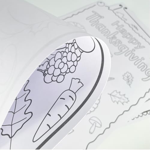 24PCS Thanksgiving Coloring Placemats Cards Party Supplies – Give Thanks Paper Mats Fall Turkey Dinner Table Decorations