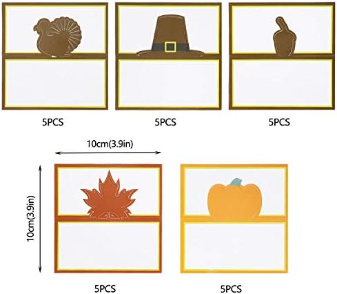Outus 25 Pcs Thanksgiving Place Cards 4 x 2 Inch Fall Table Name Cards