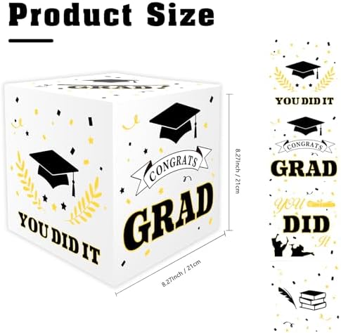 Graduation Card Box 2026 Graduations Decorations, White Graduation Card Box for Party 2026, Grad Cards holder Class of 2026 for College High School Gift Decor Supplies