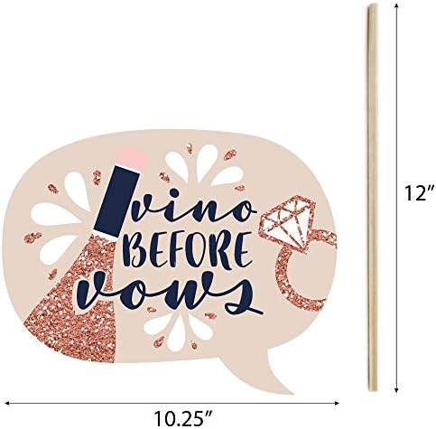 Vino Bridal Shower Photo Booth Prop Kit, DIY Cardstock Props - 20pc