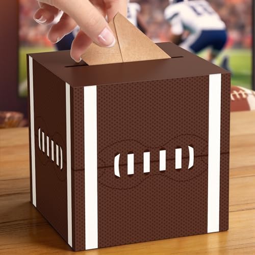 Hxezoc Football Card Box Sports Party Favors Post Box Cardboard Receiving Money Holder for Football Theme Wedding Reception, Baby Showers, Anniversary, Birthday Party, Table Centerpiece Decorations